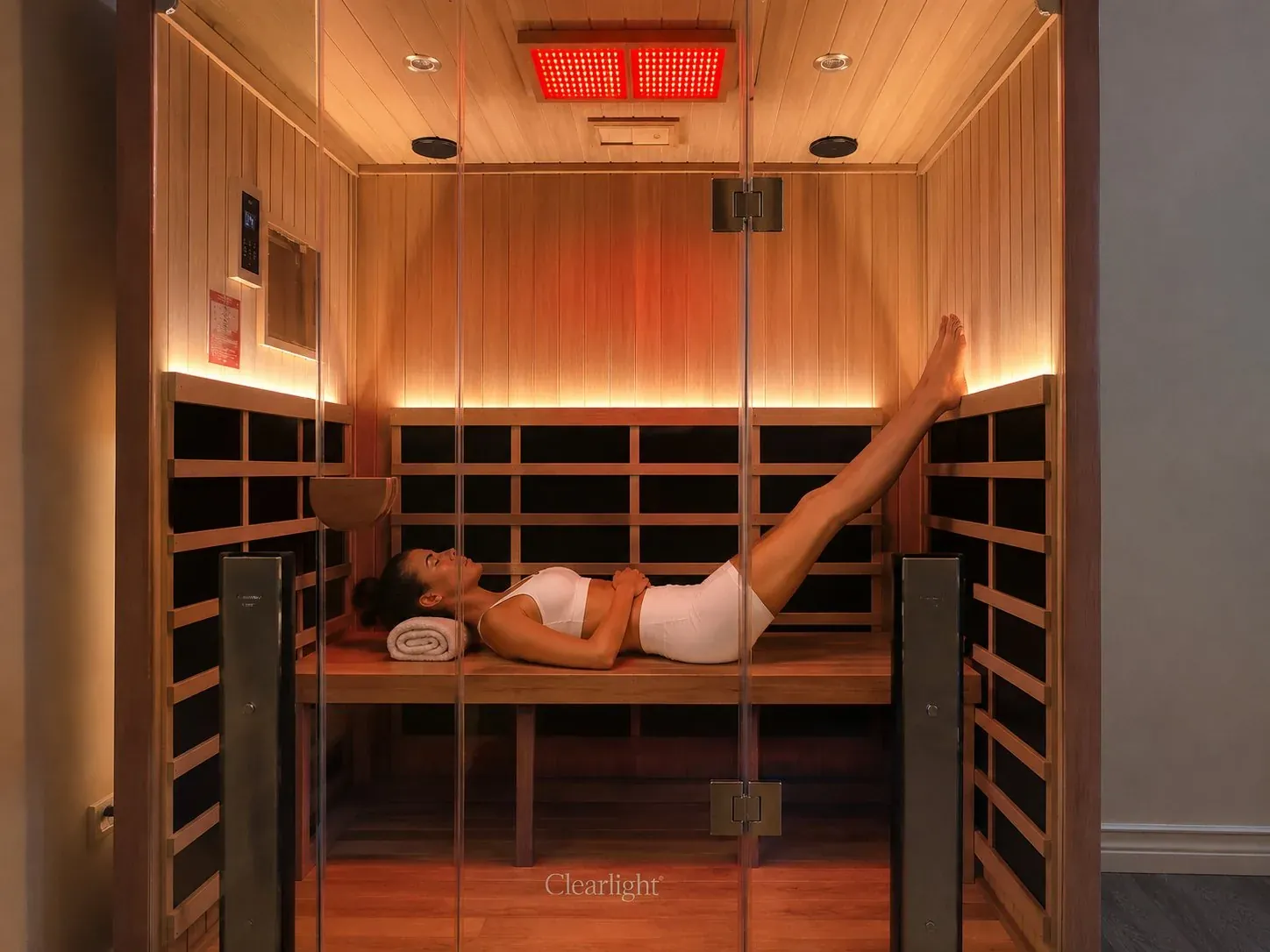 Clearlight full-spectrum infrared sauna used for the Sweat Glow membership at Naturally Bronzed