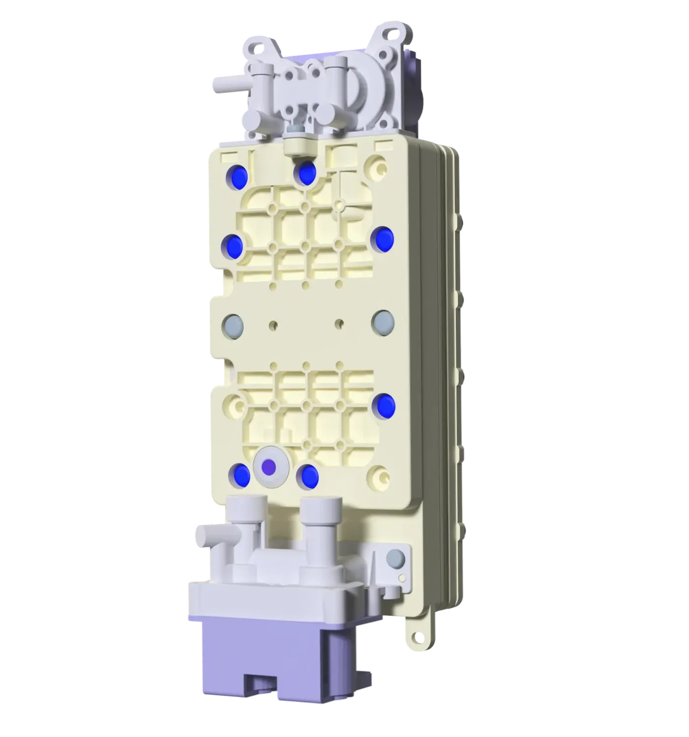 Cutaway diagram of Tyent Hybrid dual electrolysis water cell showing primary cell and Hydrogen Booster Cell